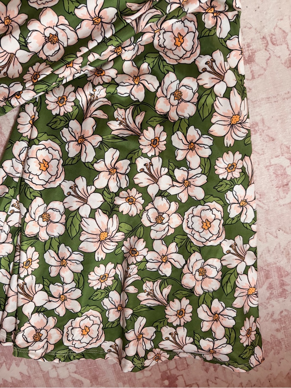 Green Floral Boot Cut Pants - Picture 4 of 4
